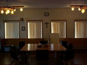 A separate part of the nave is used for Bible classes, catechism instruction, and various smaller meetings